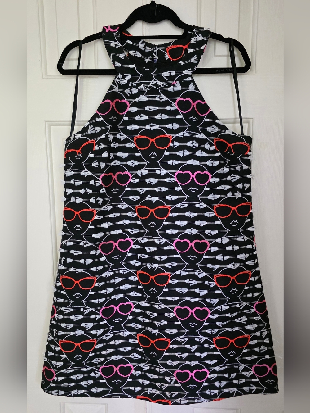 Hutch Black Dress with Pink and Red Sunglasses Print